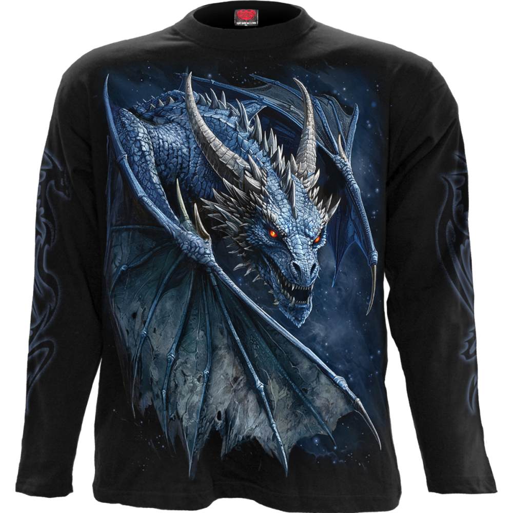 Spiral - Storm Dragon Lange ärmel top - Schwarz